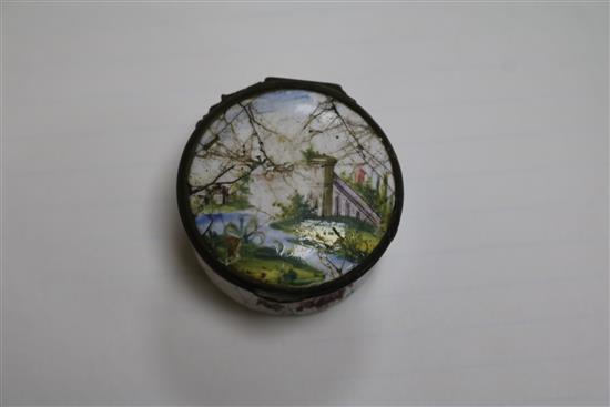 A group of eight south Staffordshire enamel patch boxes (some damaged)